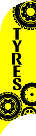 Yellow, Tyres Feather Flag, 80 cm x 300 cm