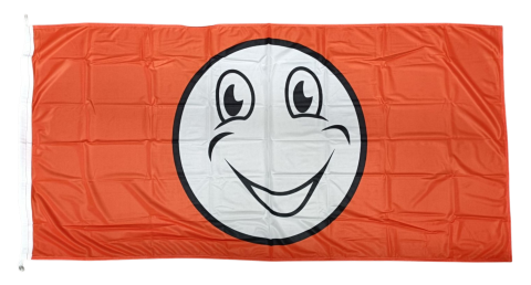 Happy Face Flag Orange 180x90cm