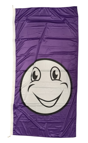 Happy Face Flag Purple 90x180cm