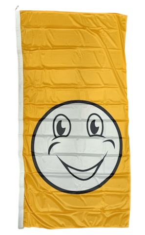 Happy Face Flag Yellow 90x180cm
