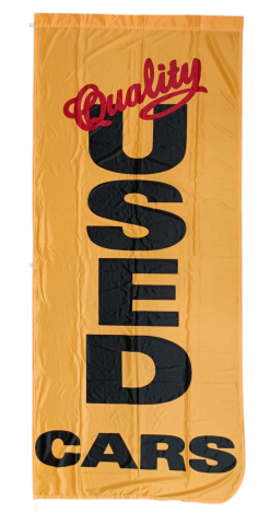 Orange Quality Used Cars Flag, 90x180 cm 