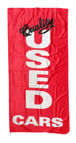 Red Quality Used Cars Flag, 90x180 cm