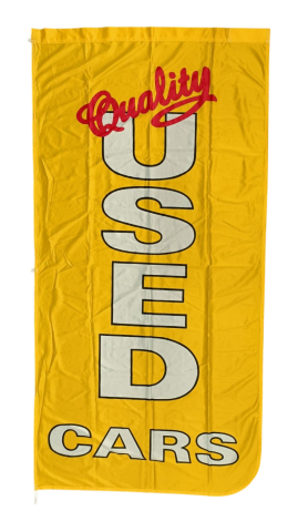 Yellow Quality Used Cars Flag, 90x180 cm