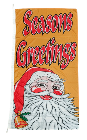 Seasons Greetings Flag 90x180cm Yellow