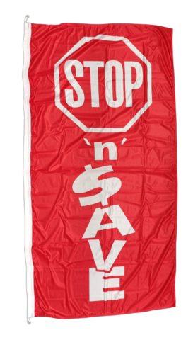 Stop 'n' Save Flag Red 90x180c,