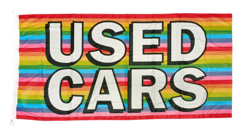 Used Cars Flag, Rainbow, 180x90 cm