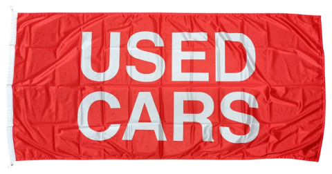 Used Cars Flag, Red, 180x90 cm