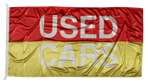 Used Cars Flag, Red-Yellow, 180x90 cm