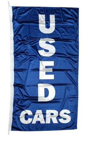Blue Used Cars Flag, 90x180 cm
