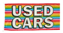 Used Cars Flag, Rainbow, 180x90 cm