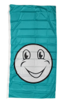 Happy Face Flag Aqua 90x180cm