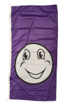 Happy Face Flag Purple 90x180cm