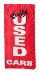 Red Quality Used Cars Flag, 90x180 cm