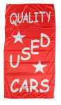 Red Quality Used Cars Flag, 90x180 cm